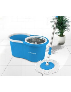 Mop with Bucket Esperanza EHS006 Azul Branco Microfibra