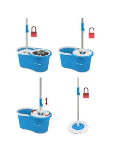 Mop with Bucket Esperanza EHS006 Azul Branco Microfibra