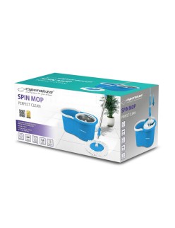 Mop with Bucket Esperanza EHS006 Azul Branco Microfibra