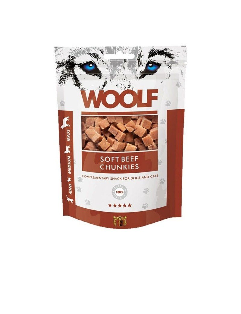 Snack pour chiens Woolf Viande de bœuf 100 g