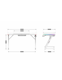 Secretária Huzaro HZ-Hero 3.3 White RGB Branco