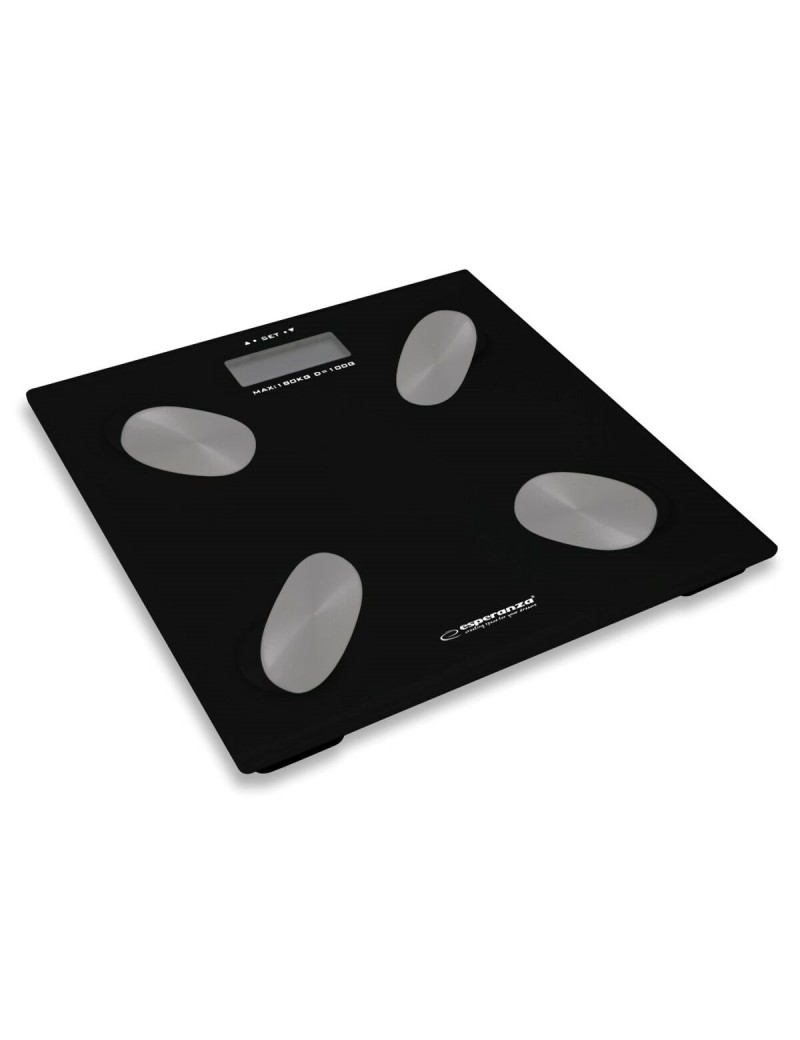Digital Bathroom Scales Esperanza EBS022K  Black Tempered glass