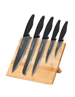 Posate Smile SNS-4 Nero Grigio Legno Acciaio inossidabile 5 Pezzi