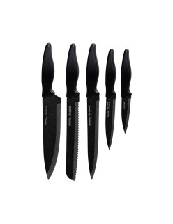 Posate Smile SNS-4 Nero Grigio Legno Acciaio inossidabile 5 Pezzi