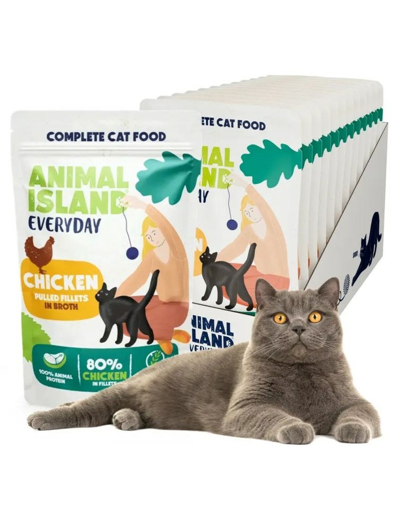 Comida para gato ANIMAL ISLAND Pollo 12 x 85 g