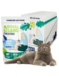 Comida para gato ANIMAL ISLAND White fish Pescado 12 x 85 g