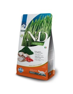 Comida para gato Farmina N&D Spirulina Herring Hierba gatera Adulto 1,5 Kg