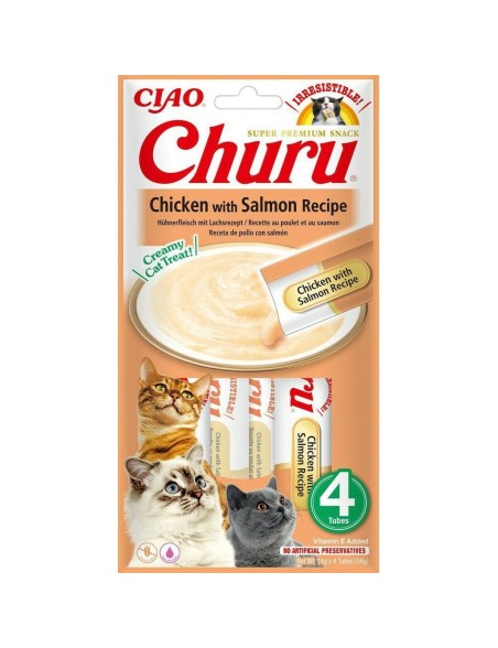 Snack para Gatos Inaba Churu 4 x 14 g Pollo Salmón