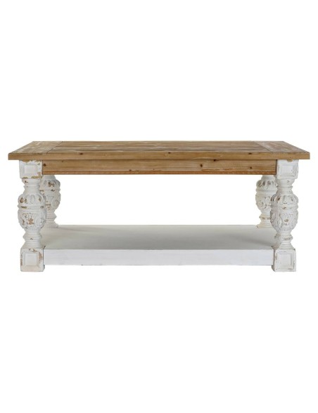 Mesa de apoio DKD Home Decor Abeto Alumínio Branco Marrom claro 120 x 70 x 50 cm Madeira MDF Mesa de apoio DKD Home Decor Abeto Alumínio Branco Marrom claro 120 x 70 x 50 cm Madeira MDF