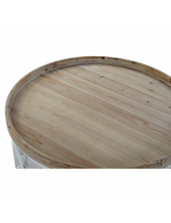 Side table DKD Home Decor White Light brown Fir MDF Wood 81 x 81 x 43,5 cm
