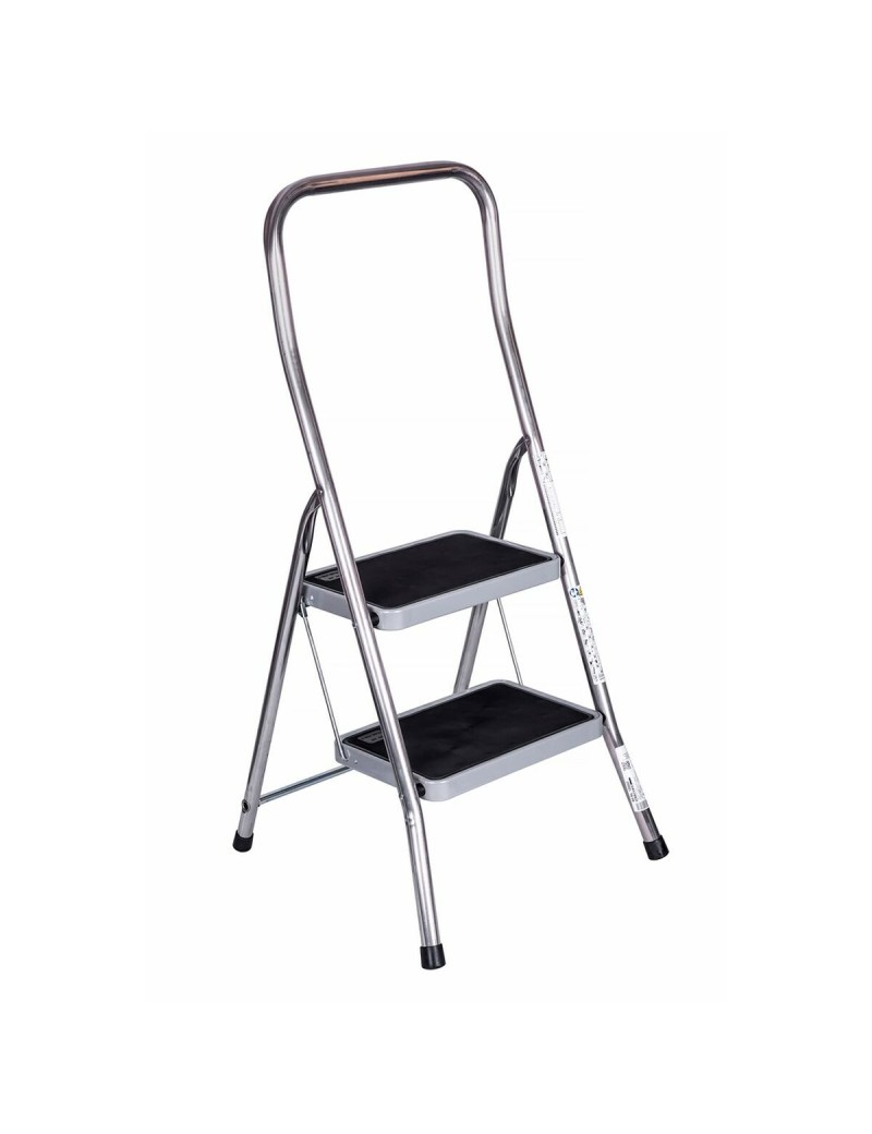 Scala Pieghevole a 2 Scalini Krause 130860 Grigio Argentato Nero/Blu Alluminio