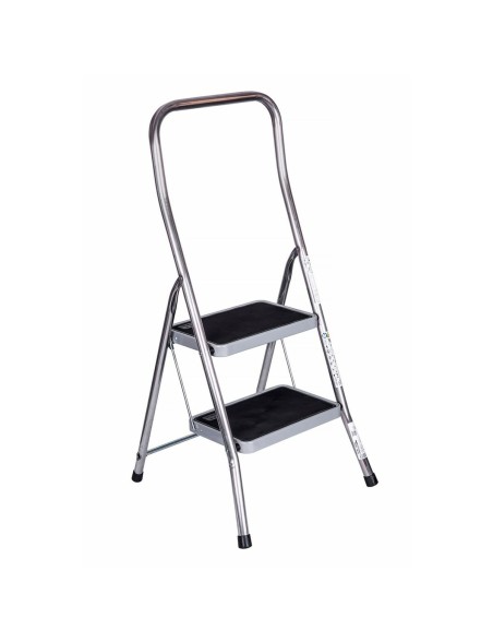 Scala Pieghevole a 2 Scalini Krause 130860 Grigio Argentato Nero/Blu Alluminio