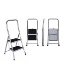 Scala Pieghevole a 2 Scalini Krause 130860 Grigio Argentato Nero/Blu Alluminio