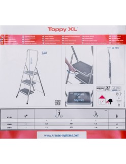 2-step folding ladder Krause 130860 Grey Silver Black/Blue Aluminium