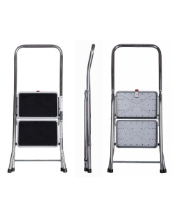 Échelle pliante à 2 marches Krause 130860 Gris Argenté Noir/Bleu Aluminium