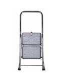 Scala Pieghevole a 2 Scalini Krause 130860 Grigio Argentato Nero/Blu Alluminio