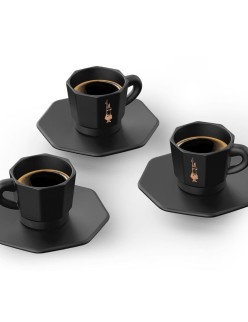 Ensemble de tasses à café Bialetti 700000671 Noir Porcelaine 75 ml