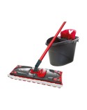 Esfregona com Balde de Ação Dupla Vileda Ultramax Mop Set Preto Vermelho Microfibras