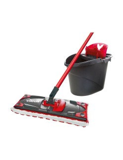 Esfregona com Balde de Ação Dupla Vileda Ultramax Mop Set Preto Vermelho Microfibras