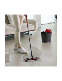 Esfregona com Balde de Ação Dupla Vileda Ultramax Mop Set Preto Vermelho Microfibras