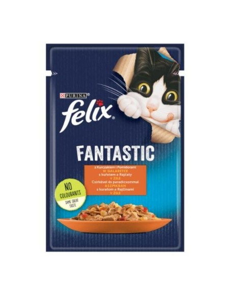 Comida para gato Purina Fanstastic Frango Tomate 85 g