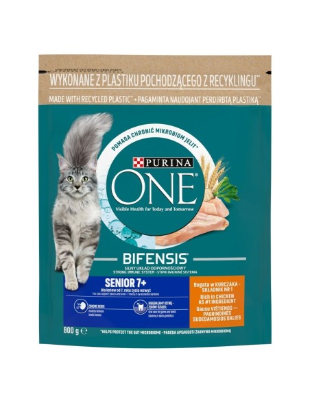 Aliments pour chat Purina One Bifensis Senior 7+ Senior Poulet 800 g