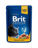 Katzenfutter Brit Pouches Family Plate Huhn Truthahn Rindfleisch Kabeljau 12 x 100 g