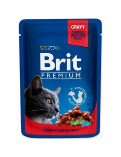 Katzenfutter Brit Pouches Family Plate Huhn Truthahn Rindfleisch Kabeljau 12 x 100 g