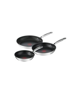 Frigideira Tefal G732S334 Preto Aço Aço inoxidável Ø 24 cm Ø 20 cm (3 Unidades)