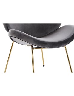 Silla DKD Home Decor 62 x 58 x 73 cm Negro Dorado Metal