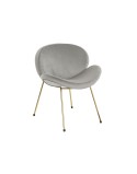 Silla DKD Home Decor Dorado Gris claro 62 x 58 x 73 cm