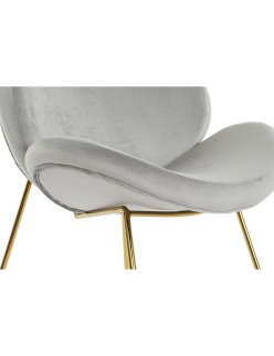 Silla DKD Home Decor Dorado Gris claro 62 x 58 x 73 cm