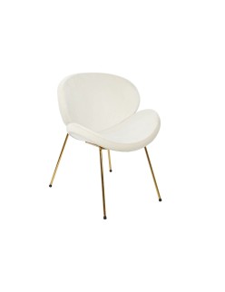Silla DKD Home Decor Blanco Dorado 63 x 57 x 73 cm