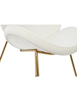 Silla DKD Home Decor Blanco Dorado 63 x 57 x 73 cm