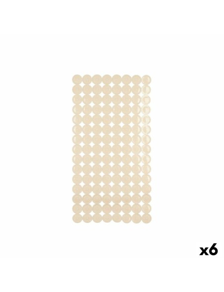 Alfombrilla Antideslizante para Ducha Beige PVC 68 x 36 x 1 cm (6 Unidades)