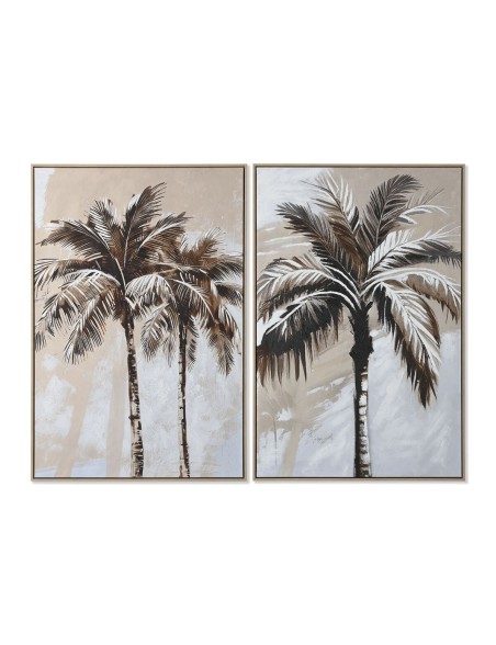 Pintura Home ESPRIT Castanho Bege Dourado poliestireno Tela Palmeiras Tropical (2 Unidades) Pintura Home ESPRIT Castanho Bege Dourado poliestireno Tela Palmeiras Tropical (2 Unidades)