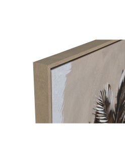 Pintura Home ESPRIT Castanho Bege Dourado poliestireno Tela Palmeiras Tropical (2 Unidades)