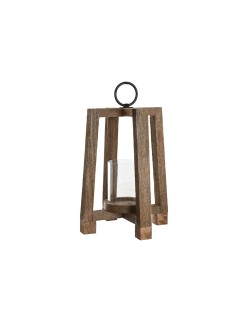 Kerzenschale Home ESPRIT Braun natürlich Kristall Mango-Holz 25 x 25 x 35 cm