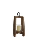 Castiçais Home ESPRIT Castanho Natural Cristal Madeira de mangueira 25 x 25 x 35 cm