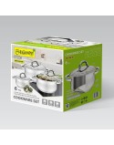Frigideira Feel Maestro MR-3522-6M Prateado Aço Aço inoxidável Plástico Ø 24 cm Ø 20 cm Ø 16 cm