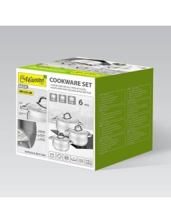 Frigideira Feel Maestro MR-3522-6M Prateado Aço Aço inoxidável Plástico Ø 24 cm Ø 20 cm Ø 16 cm