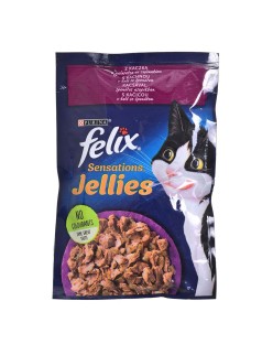 Comida para gato Purina Felix Sensations Pato Espinafres 85 g