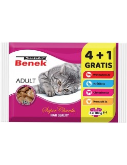 Comida para gato Super Benek 5 x 100 g Pollo Ternera Conejo