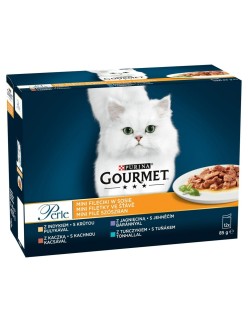 Comida para gato Purina Gourmet Perle Atún Pavo Cordero Pato 12 x 85 g