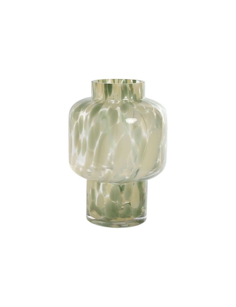 Vase Home ESPRIT Vert Crème Verre Moderne 15 X 15 X 21,5 cm