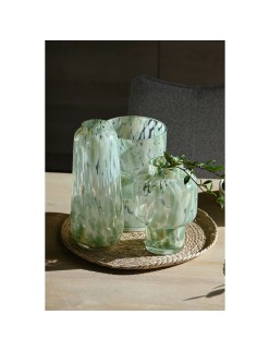 Vase Home ESPRIT Vert Crème Verre Moderne 15 X 15 X 21,5 cm