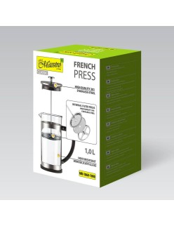Bule Feel Maestro MR-1860-1000 Preto Aço Aço inoxidável Vidro de Borosilicato 1 L