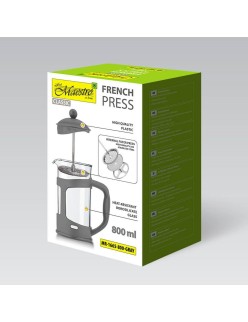 Teekanne Feel Maestro MR-1665-800 Grau Edelstahl Borosilikatglas 800 ml