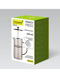 Théière Feel Maestro MR-1861-600 Noir Translucide Acier inoxydable Verre Borosilicaté 600 ml