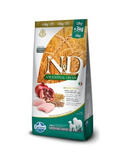 Fodder Farmina N&D Ancestral Grain Canine Adult Chicken 15 kg
